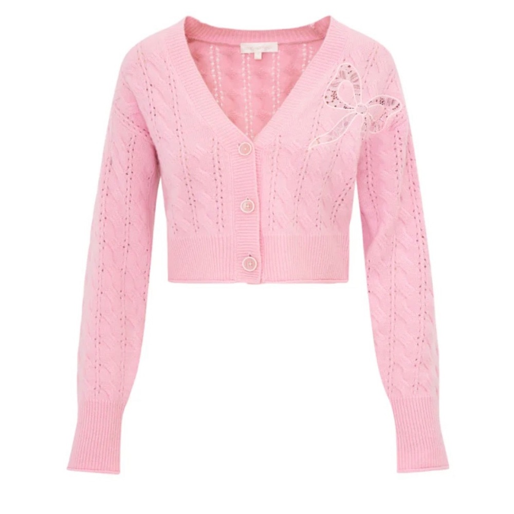 LoveShackFancy Leota Cardigan Sweet Peony Size XS
